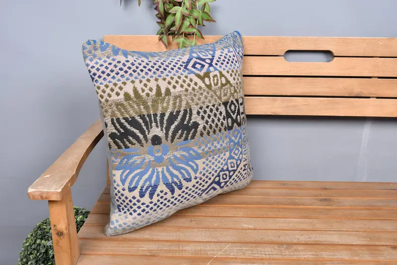 Kilim Pillow Cover, Pillow Case, Interior Designer Pillow, Colorful Pillow, 20x20 White Pillow Cover, Vintage Pillow, Car Pillow Cover - 1