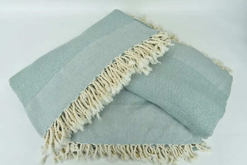 Bridal Shower Gift, Woven Throw Blanket, 96x80 Cotton Geometric Towel, Bridal Shower Favors, Turkish Tablecloth, Woven Blanket, Halloween Blanket - 6