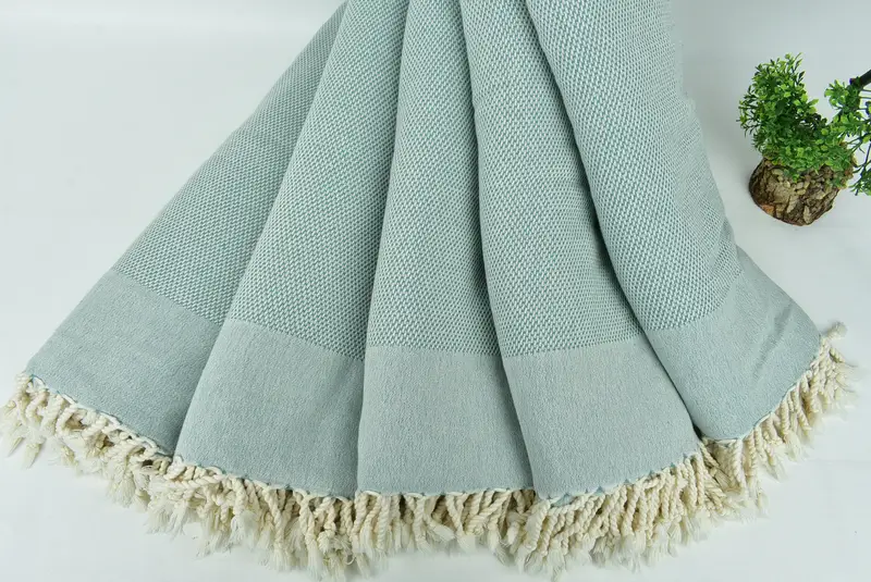 Bridal Shower Gift, Woven Throw Blanket, 96x80 Cotton Geometric Towel, Bridal Shower Favors, Turkish Tablecloth, Woven Blanket, Halloween Blanket - 4