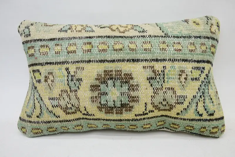 12x20 Blue Cushion Cover, Pillow Case, Kilim Pillow Cover, Handmade Kilim Cushion, Pillow for Couch, Traditional Cushion Case - 4
