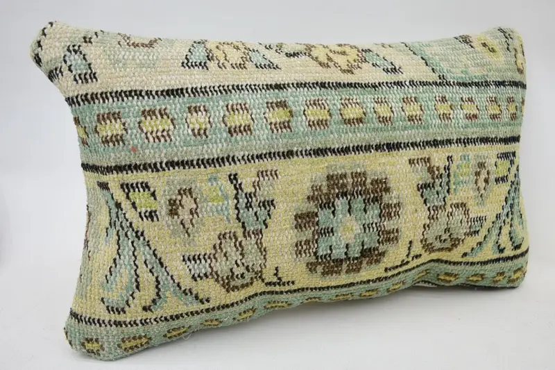 12x20 Blue Cushion Cover, Pillow Case, Kilim Pillow Cover, Handmade Kilim Cushion, Pillow for Couch, Traditional Cushion Case - 2