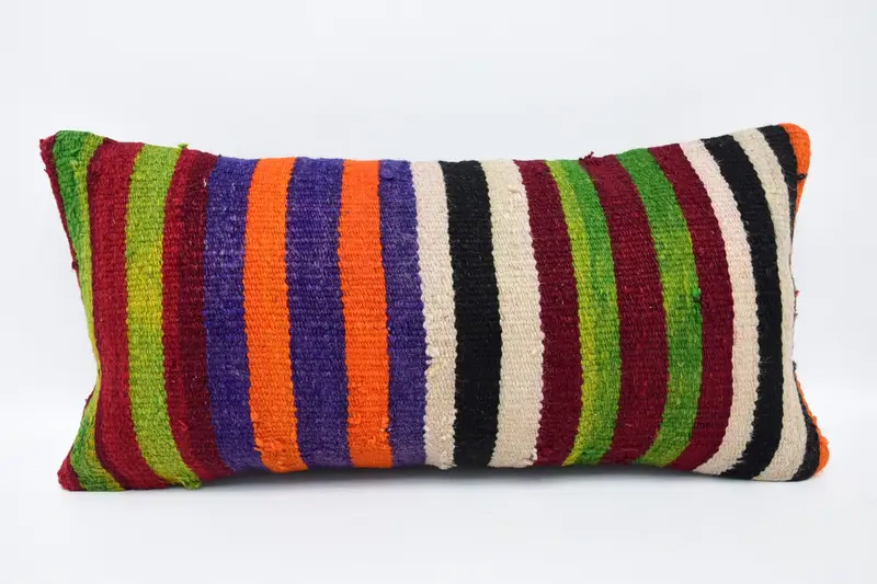 Garden Pillow Sham, Kilim Pillow, Pillow for Sofa, Garden Cushion, Oriental Pillow Cover, Pillow, Antique Pillows, 12x24 Blue Cushion Cover - 1