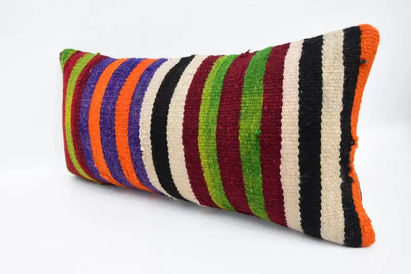 Garden Pillow Sham, Kilim Pillow, Pillow for Sofa, Garden Cushion, Oriental Pillow Cover, Pillow, Antique Pillows, 12x24 Blue Cushion Cover - 4
