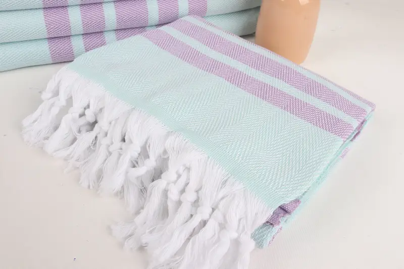 Personalized Beach Towel, Wedding Favors, Grandma Gift, Custom Wedding Gift, Custom Bath Towel, Embroidery Towel, 68x36 Cotton Chevron Towel - 5