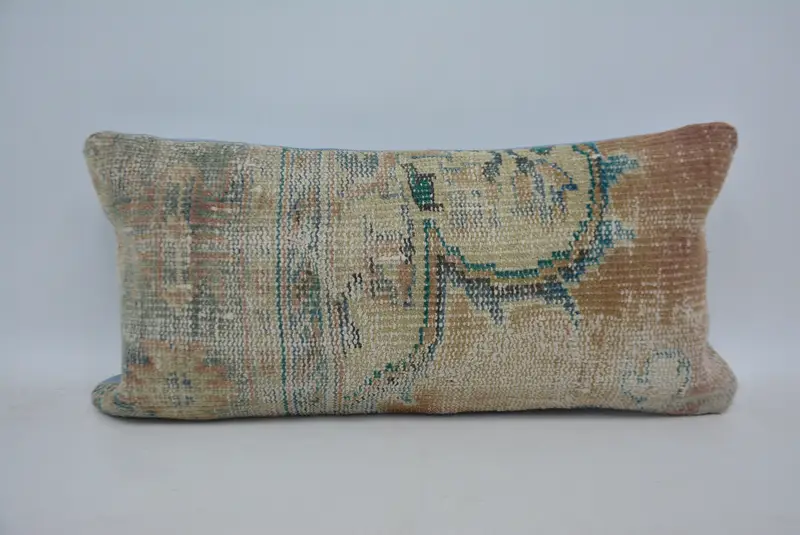 Geometric Embroidered Pillow, 12x24 Inches Decorative Pillow - 1