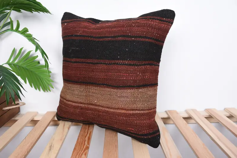 18x18 Red Pillow Case, Ethnic Throw Cushion, Gift Pillow, Pillow Case, Natural Pillow, Boho Pillow Sham Cover, Interior Designer Pillow - 5