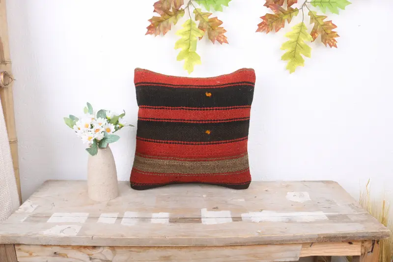 Custom Cushion, Pillow Case, Pillow for Couch, Antique Pillows, Home Decor Pillow, 12x12 Red Pillow, Pattern Throw Pillow Case - 1