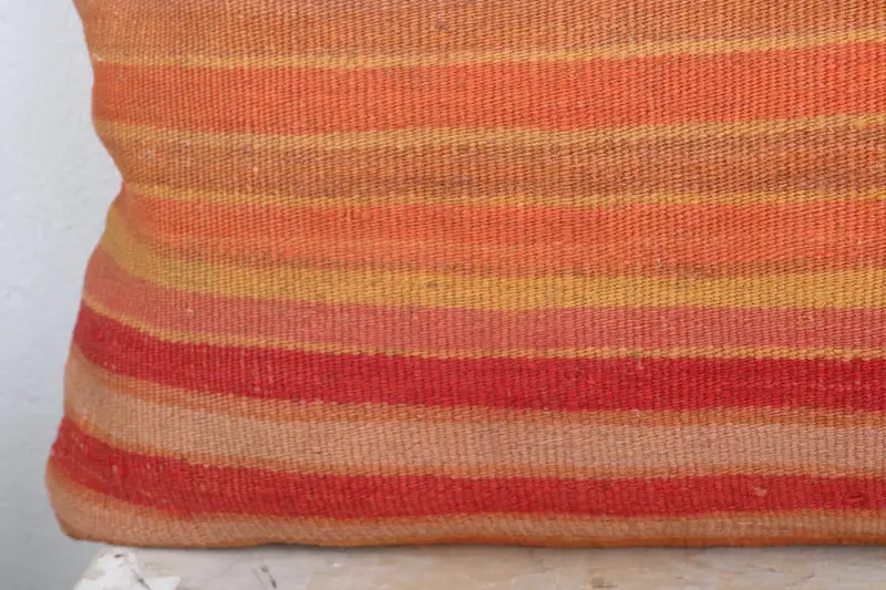 Crochet Pattern Pillow, Pillow Cover, Lounge Throw Pillow, Vintage Pillow, Toss Pillow, Pillow for Sofa, 16x36 Red Cushion, Kilim Pillow - 3