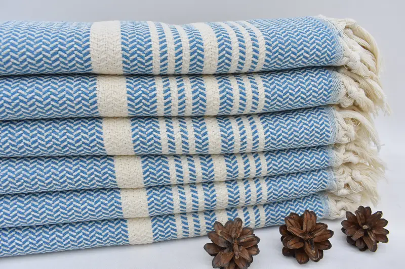 40x18 Cotton Striped Towel, Bulk Order Towel, Wedding Anniversary Gift, Small Bath Towels, Bridesmaid Gifts, Kitchen Towel, Boyfriend Christmas Gift - 4