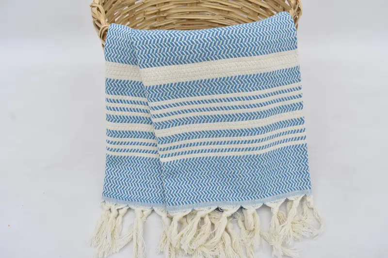 40x18 Cotton Striped Towel, Bulk Order Towel, Wedding Anniversary Gift, Small Bath Towels, Bridesmaid Gifts, Kitchen Towel, Boyfriend Christmas Gift - 8