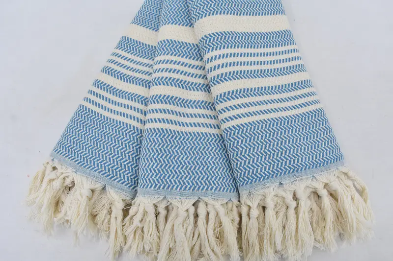 40x18 Cotton Striped Towel, Bulk Order Towel, Wedding Anniversary Gift, Small Bath Towels, Bridesmaid Gifts, Kitchen Towel, Boyfriend Christmas Gift - 5