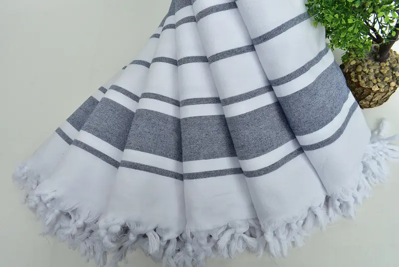 Gifts For Him, Turkish beach towel, Spa Towel, Home Gift, Quick-Dry Beach Towel, 68x36 Cotton Striped Terry Towel, Turkish Bath Towel Set - 4