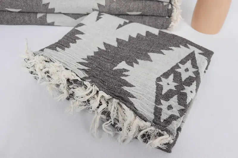 Valentines Day Gift Idea, Monogrammed Beach Towel, Turkish Towel Bulk, Turkish hand towel, Personalized Wedding Gift, 70x36 Cotton Geometric Towel - 6