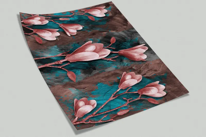 3d Wall Paper,Botanical Wall Mural,Magnolia Wall Painting,Paper Wall Art ,Wall Paper Peel and Stick,Oil Painting Print, - 8
