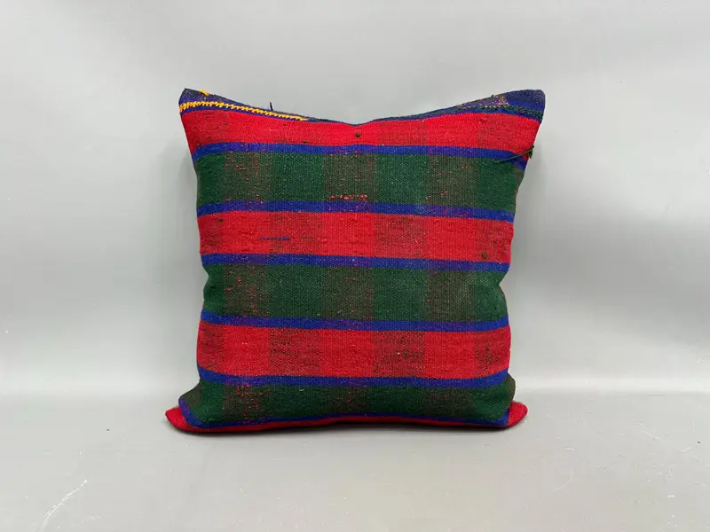 20x20 Red Cushion Cover, Ethnical Kilim Rug Pillow, Vintage Kilim Throw Pillow, Antique Pillows, Square Throw Pillow Sham, Cushion - 4