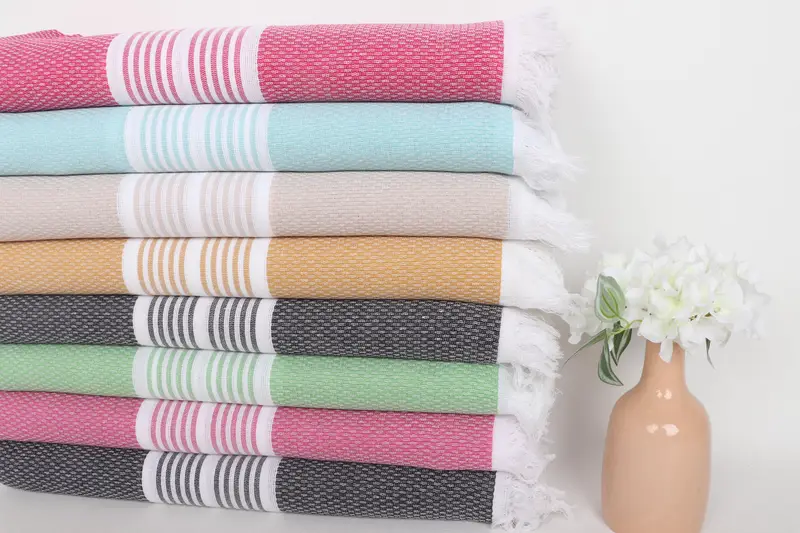 Engagement Gift, Personalized Bridesmaid Gift, Bridesmaid Gift, Bachelorette Party Gifts, Personalized Beach Towel, 70x40 Cotton Striped Towel - 2