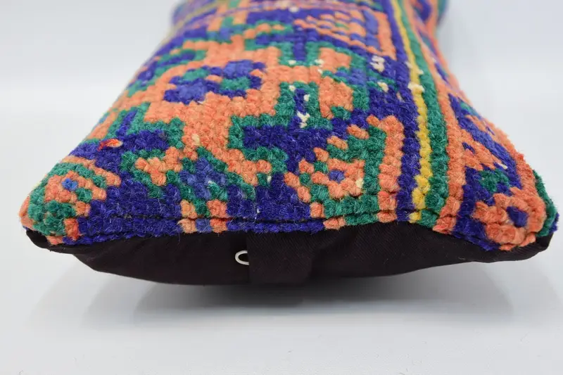 Home Decor Pillow, Vintage Kilim Throw Pillow, Tribal Pillow, Vintage Throw Cushion Case, Cushion Case, 8x16 Blue Cushion Cover, Kilim Cushion Sham - 5