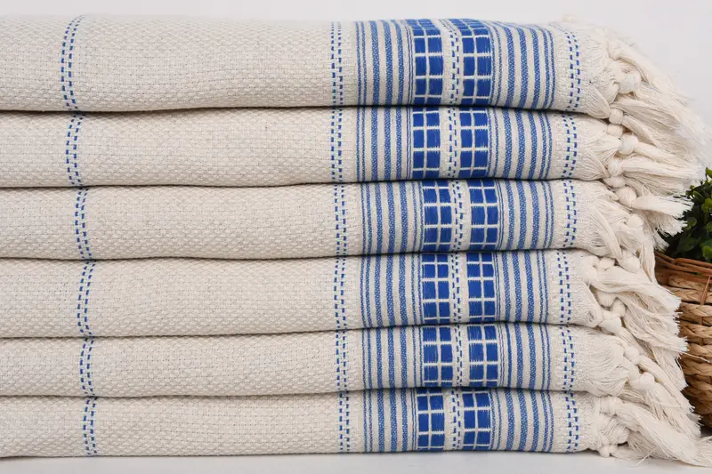96x94 Linen Striped Towel, Personalized Gifts, Custom Wedding Gifts, Custom Blanket, Bachelorette Party Gifts, Gift For Wedding Day, Shower Curtain - 3