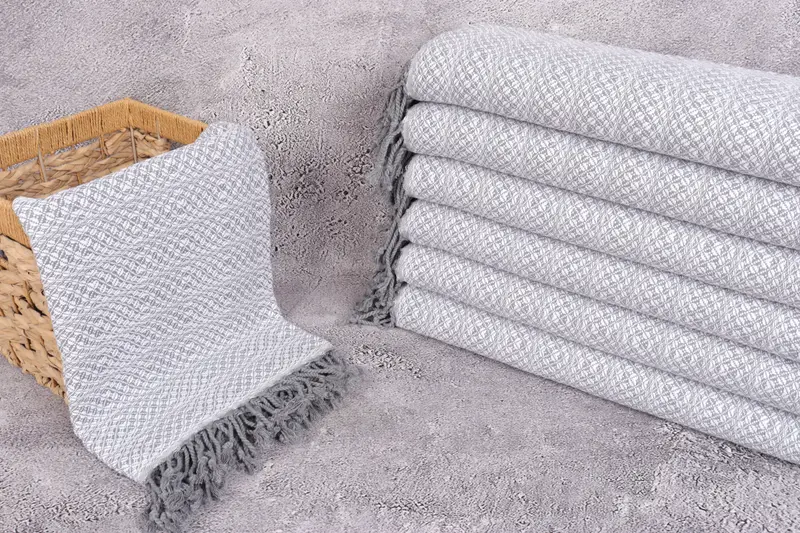 Monogram Turkish Towel, 70x40 Cotton Geometric Towel, Turkish bath towel, Sand-resistant Turkish towel for travel, Personalize Gift, Gift For Her - 3