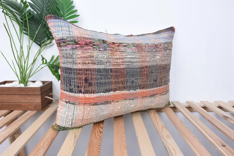 Nautical Throw Cushion Case, Boho Pillow, Toss Pillow, Pillow for Sofa, Pillow Sham, Turkish Kilim Pillow, 20x28 Blue Cushion Cover - 4
