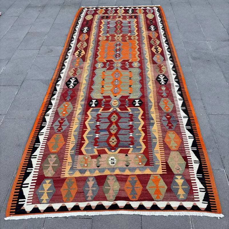 Rainbow Rug, 4.6x11 ft Vibrant Decor