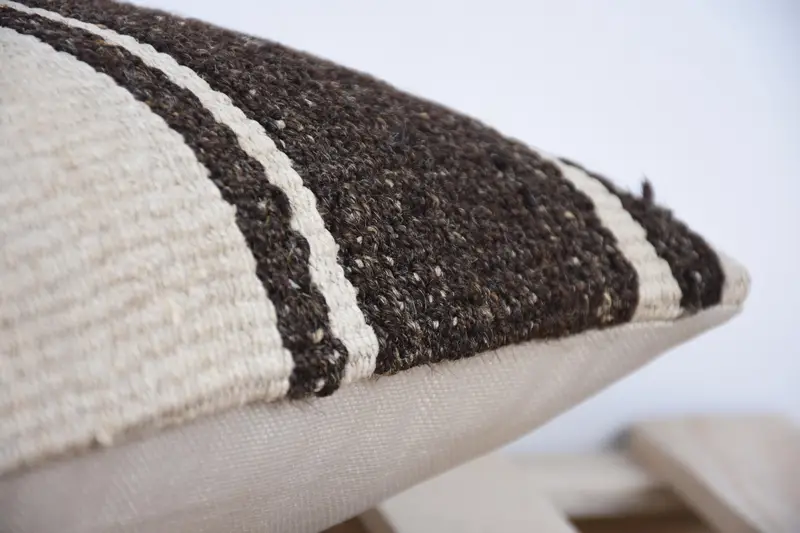 10x20 Brown Cushion Cover, Interior Designer Pillow, Cushion, Turkish Bench Pillow Case, Pillow for Couch, Kilim Pillow Cover - 7