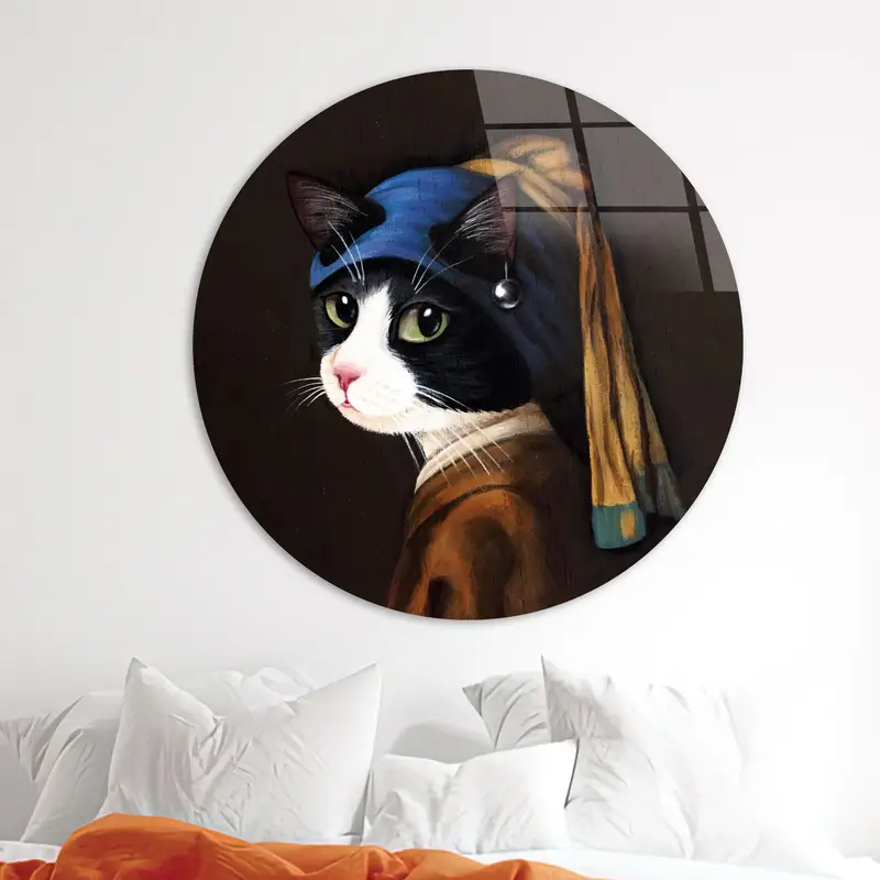 Modern Abstract Cat Lover Canvas: Elegant Printed Wall Art