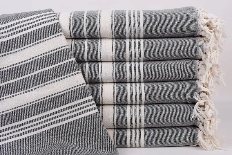 Personalized Bridesmaid Gift, 70x40 Inches Black Herringbone Towel