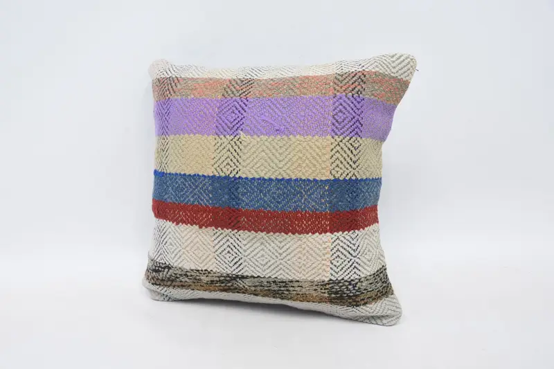 Antique Pillows, Vintage Pillow, Cushion Case, Vintage Kilim Throw Pillow, 12x12 Purple Pillow Cover, Outdoor Throw Pillow, Wool Kilim Pillow Pillow - 4