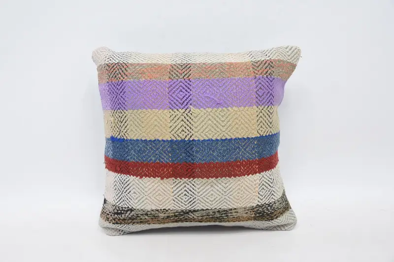 Antique Pillows, Vintage Pillow, Cushion Case, Vintage Kilim Throw Pillow, 12x12 Purple Pillow Cover, Outdoor Throw Pillow, Wool Kilim Pillow Pillow - 1