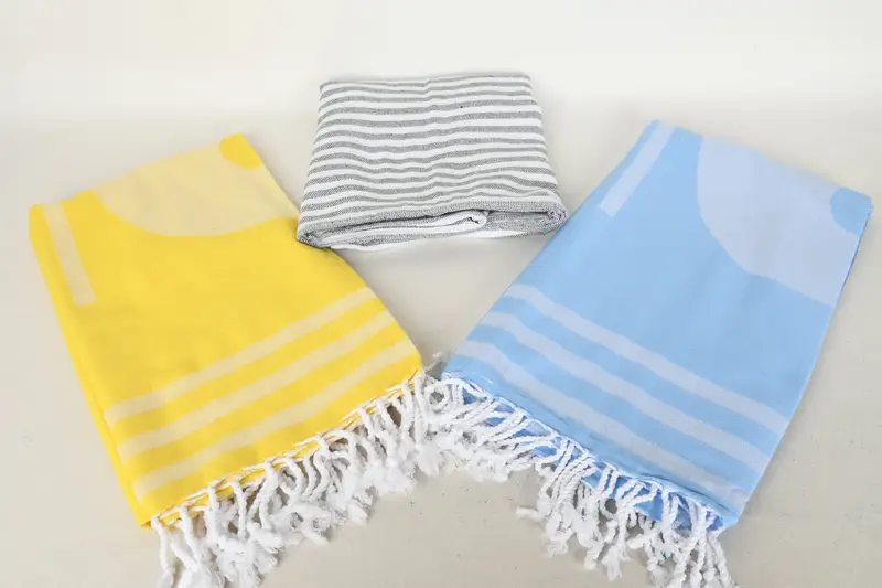 70x40 Cotton Set of 8 Towel, Handwoven Turkish Towel, Sand-resistant towel, Beach Towel Bulk, House Warming Gift, Quick-dry peshtemal, Soft towel - 5