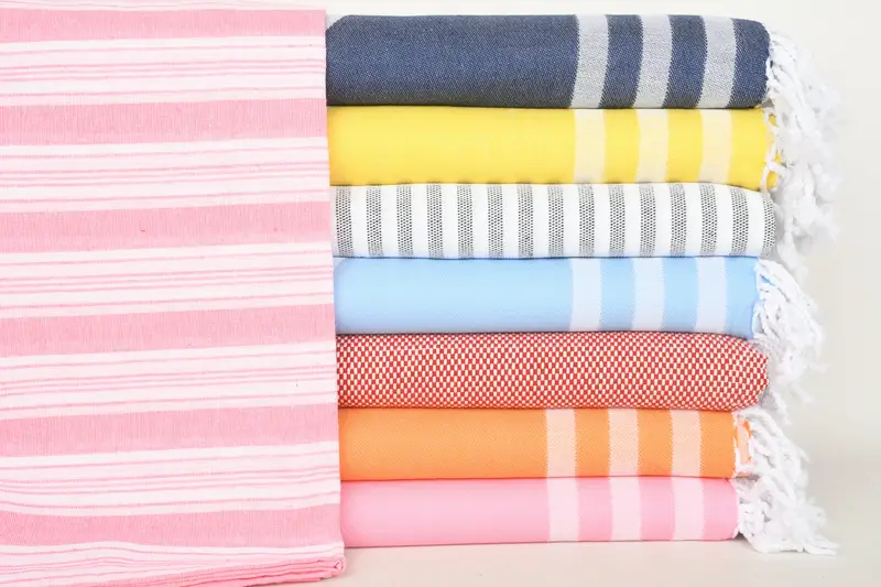 70x40 Cotton Set of 8 Towel, Handwoven Turkish Towel, Sand-resistant towel, Beach Towel Bulk, House Warming Gift, Quick-dry peshtemal, Soft towel - 1