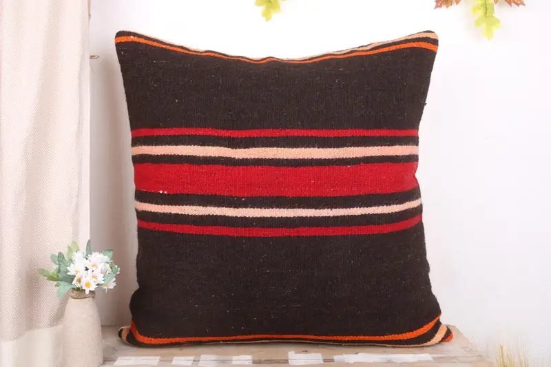 28x28 Brown Pillow Cover, Home Decor Pillow, Turkish Rugs Cushion, Turkish Kilim Pillow, Throw Kilim Pillow, Couch Cushion Cover, Pillow - 2