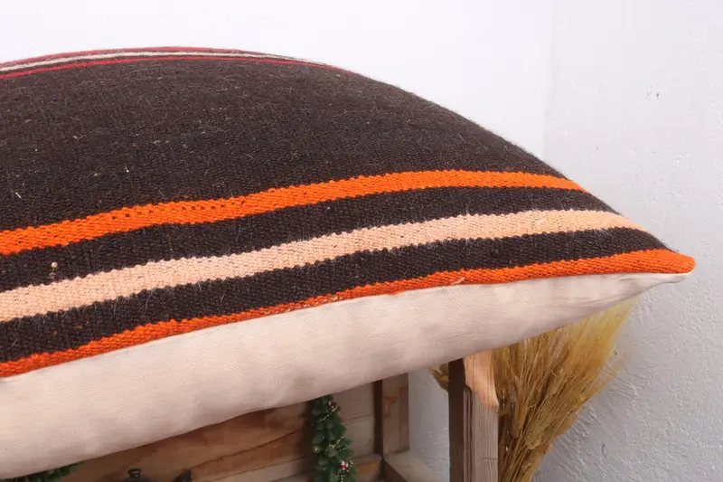 28x28 Brown Pillow Cover, Home Decor Pillow, Turkish Rugs Cushion, Turkish Kilim Pillow, Throw Kilim Pillow, Couch Cushion Cover, Pillow - 6