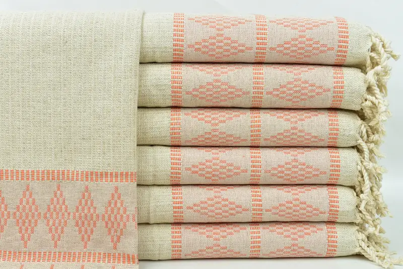Gift For Him, Monogram Hand Towel, Bridal Shower Gift, Hand Size Towels, Small Bath Towels, 40x20 Linen Kilim Design Towel, Turkish Hand Towel - 1