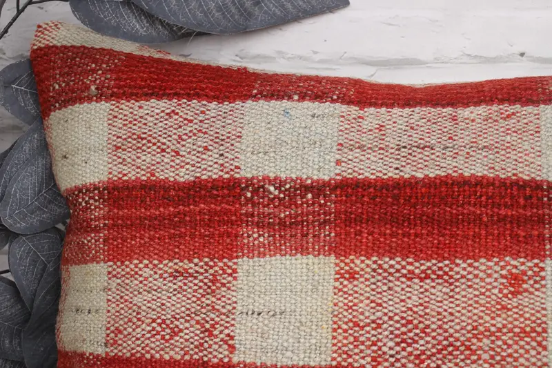 Boho Pillow Sham Cover, Natural Cushion, Kilim Rug Pillow Cover, Pillow, Kilim Pillow Cover, 16x24 Beige Pillow Cover, Turkish Pillow - 2