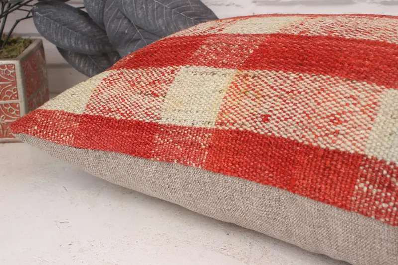 Boho Pillow Sham Cover, Natural Cushion, Kilim Rug Pillow Cover, Pillow, Kilim Pillow Cover, 16x24 Beige Pillow Cover, Turkish Pillow - 6