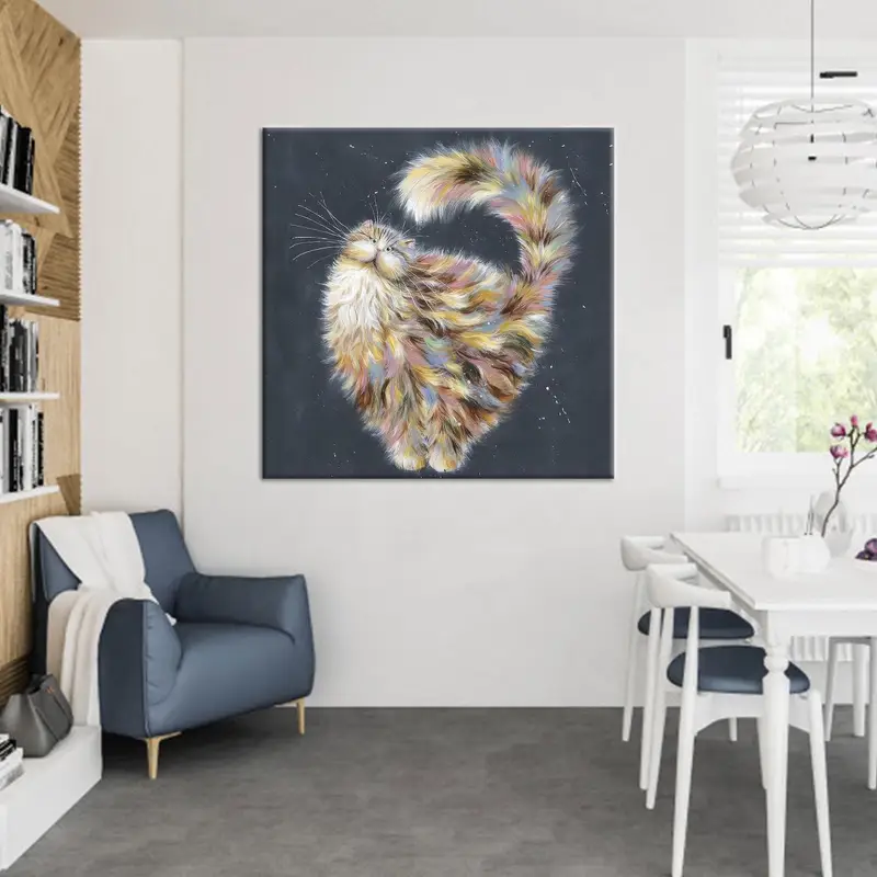 Moderner süßer Katzen-Leinwanddruck für das Kinderzimmer von Katzenliebhabern