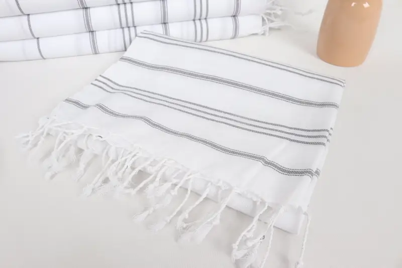 Ürkütücü Bachelorette Partisi Hediyeleri, Monogram Mutfak Havlu, Kişiselleştirilmiş Mutfak Havlusu, Nedime Hediyeleri, İş arkadaşı için Hediye, 40x24 Pamuklu Çizgili Havlu - 5