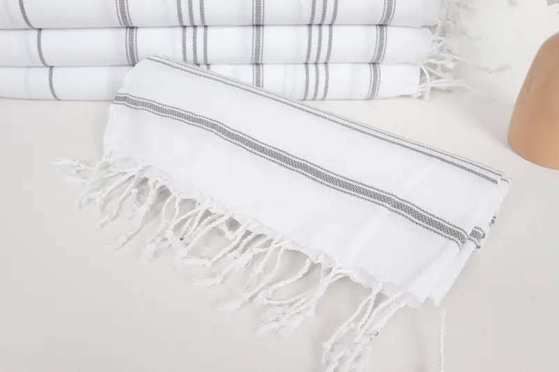 Ürkütücü Bachelorette Partisi Hediyeleri, Monogram Mutfak Havlu, Kişiselleştirilmiş Mutfak Havlusu, Nedime Hediyeleri, İş arkadaşı için Hediye, 40x24 Pamuklu Çizgili Havlu - 4