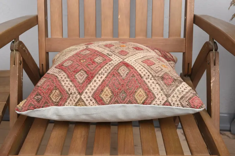 Cushion Case, Antique Pillows, Kilim Pillow Cover, Vintage Pillow, Ottoman Pillow Sham, Authentic Cushion, 16x16 Red Pillow Sham, Bed Cushion Cover - 5