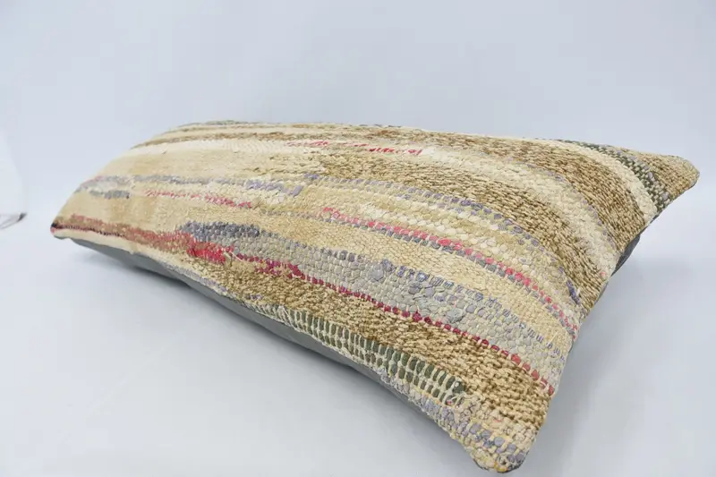Custom Cushion Cover, Decorative Throw Pillow Case, Throw Kilim Pillow, Home Decor Pillow, Boho Pillow, Cushion, 16x36 Beige Pillow Case - 5