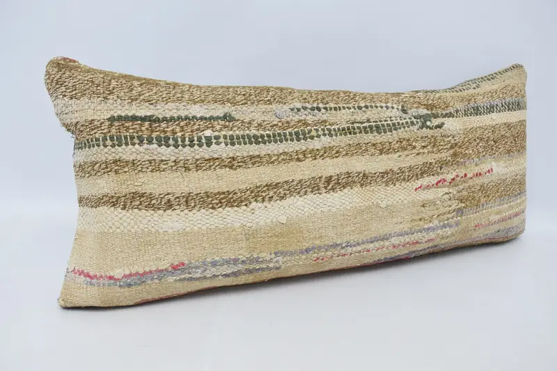 Custom Cushion Cover, Decorative Throw Pillow Case, Throw Kilim Pillow, Home Decor Pillow, Boho Pillow, Cushion, 16x36 Beige Pillow Case - 3