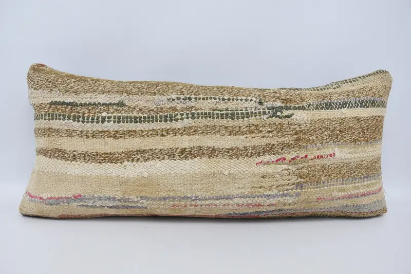 Custom Cushion Cover, Decorative Throw Pillow Case, Throw Kilim Pillow, Home Decor Pillow, Boho Pillow, Cushion, 16x36 Beige Pillow Case - 1