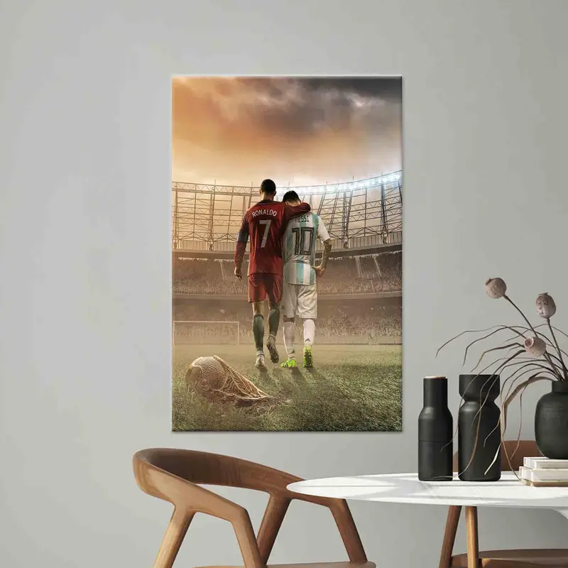 Lionel Messi ve Ronaldo Futbol Kanvas Tablo