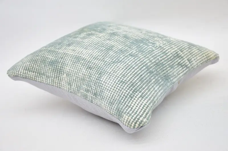 Chair Pillow Case, Home Decor Pillow, Turkish Kilim Pillow, 12x12 Blue Cushion Case, Chair Cushion Cover, Pillow Cover, Kilim Pillow - 5