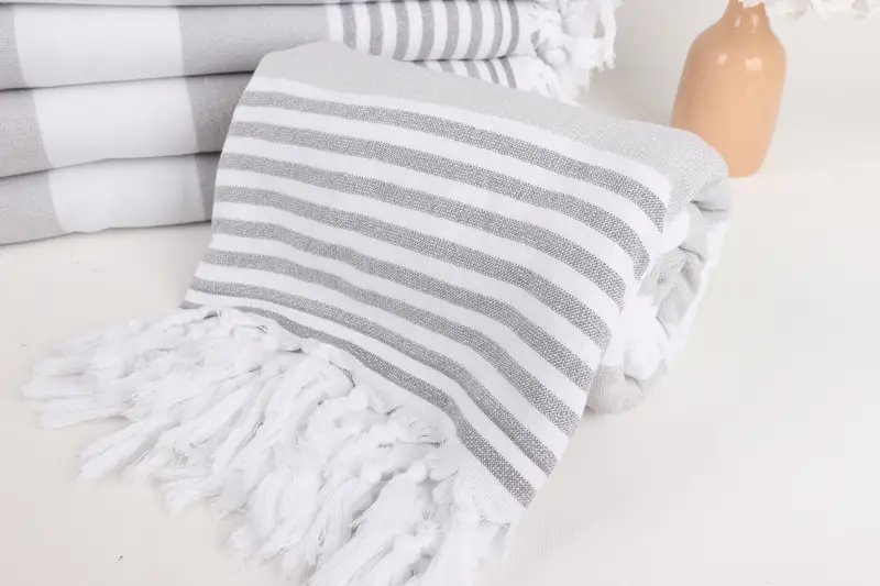Valentines Day Gift For Him, Bridesmaid Gift, Bachelorette Party Gifts, Organic Turkish towel, Beach Towel Bulk, 68x36 Cotton Striped Terry Towel - 4
