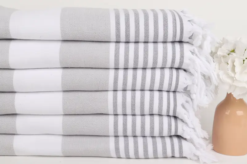 Valentines Day Gift For Him, Bridesmaid Gift, Bachelorette Party Gifts, Organic Turkish towel, Beach Towel Bulk, 68x36 Cotton Striped Terry Towel - 2