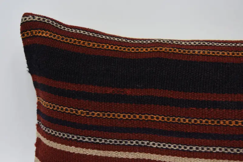 Ethnic Pillow Cover Cushion Case, 12x36 Red Pillow Cover, Antique Pillows, Boho Pillow, Pillow Case, Rustic Cushion Cover, Handmade Kilim Cushion - 2