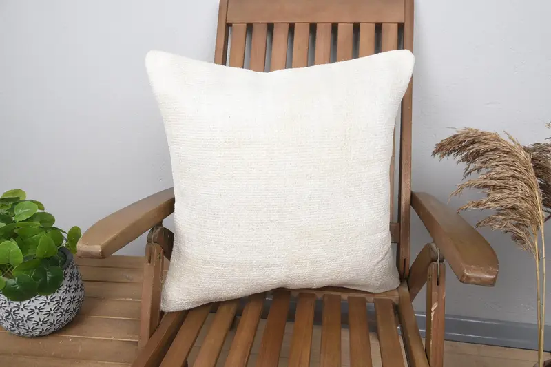 Accent Cushion Cover, Aztec Pillow, 20x20 Beige Cushion Cover, Boho Pillow Sham Cover, Pillow, Vintage Kilim Throw Pillow, Interior Designer Pillow - 1